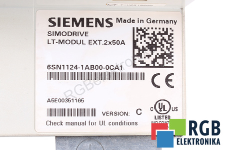 6SN1124-1AB00-0CA1 SIEMENS SIMODRIVE 611 VERSION C LT-MODUL EXT.2X50A