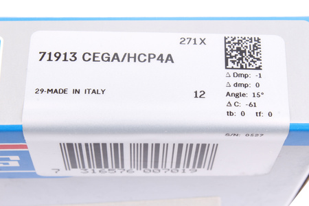 71913 CEGA/HCP4A SKF 65X90X13MM CUSCINETTO A SFERE A CONTATTO OBLIQUO