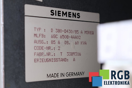 6SC6508-4AA02 SIEMENS SIMODRIVE 650 D380-D430/85 A M5REQ