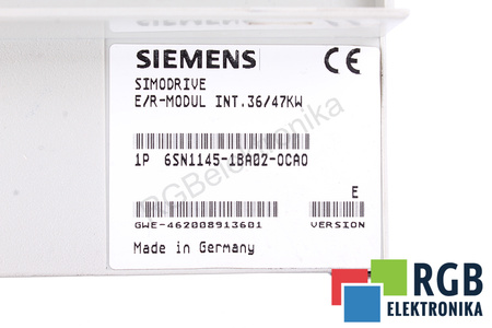 6SN1145-1BA02-0CA0 SIEMENS SIMODRIVE 611 VERSION E E/R-MODUL INT.36/47KW