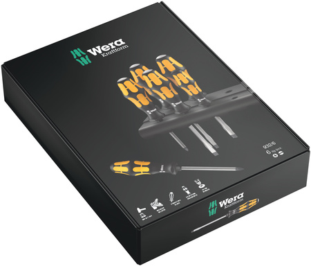 ASSORTIMENTO DI GIRAVITE KRAFTFORM: IL GIRAVITE-SCALPELLO DELLA WERA + SUPPORTO, 6 PEZZI 05018282001 WERA 932/6