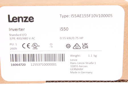 I55AE155F10V10000S LENZE 16064720 I550-C0.55/400-3