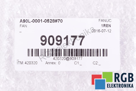 A90L-0001-0528#70 FANUC 1608VL-05W-B59 40X40X20MM, 24V VENTILATORE