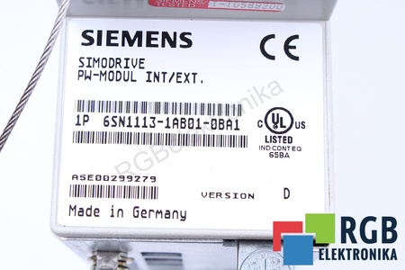 6SN1113-1AB01-0BA1 SIEMENS SIMODRIVE 611 VERSION D PW-MODUL INT/EXT