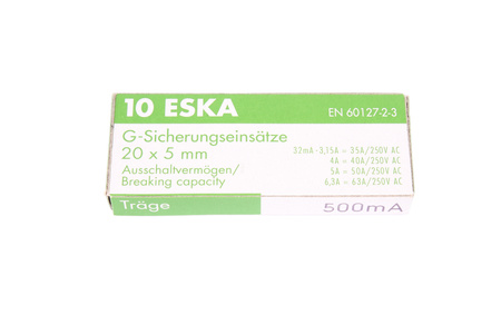 FUSIBILE RITARDATO 522.514 ESKA ZKT-0.5A 250V,5X20MM 10PCS