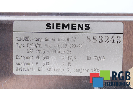 6RA2113-0DD20-2B SIEMENS SIMOREG MRE-GCE0D20-2B E300/15