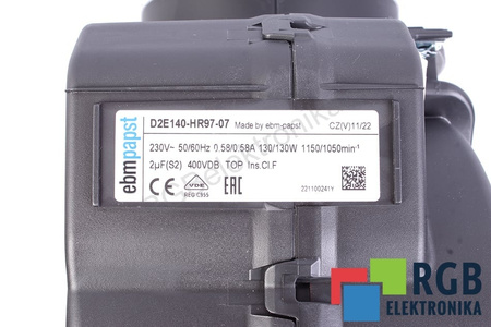 D2E140HR9707 EBM PAPST D2E140-HR97-07 0.13KW, 230V VENTILATORE