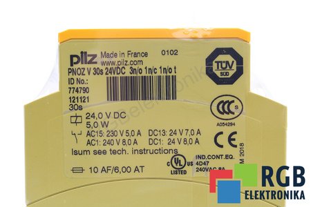 PNOZ V 30S 24VDC 3N/O 1N/C 1N/O T PILZ 774790 RELE DI SICUREZZA