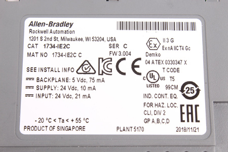 1734-IE2C ALLEN BRADLEY I/O 2 PIONT ANALOG INPUT MODULE