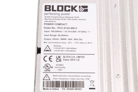 PCC-0124-400-2 BLOCK ALIMENTATORE A COMMUTAZIONE (SMPS)