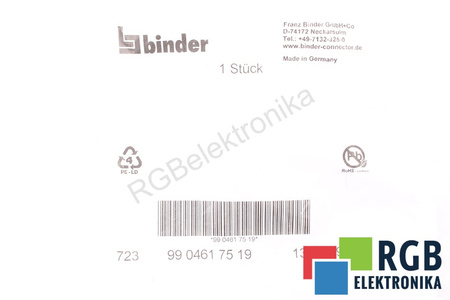 CONNETTORE ANGOLATO 723-99-0461-75-19 BINDER C65020079, 19PIN