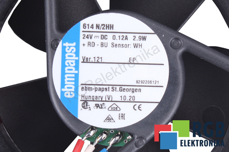 614N/2HH EBM PAPST VER.121 60X60X25MM, 24V, 0.12A VENTILATORE