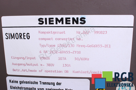 6RA2632-6DV55-ZY08 SIEMENS SIMOREG D380/130