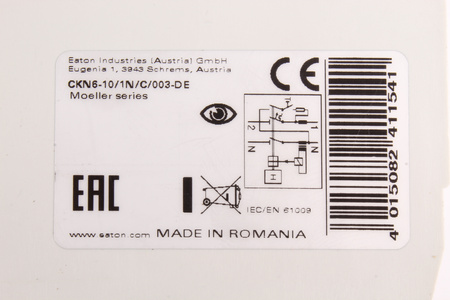 CKN6-10/1N/C/003-DE EATON 241154 INTERRUTTORE MAGNETOTERMICO