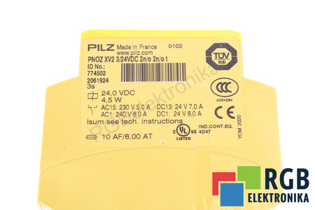 PNOZ XV2 3/24VDC 2N/O 2N/O T PILZ 774502 RELE DI SICUREZZA