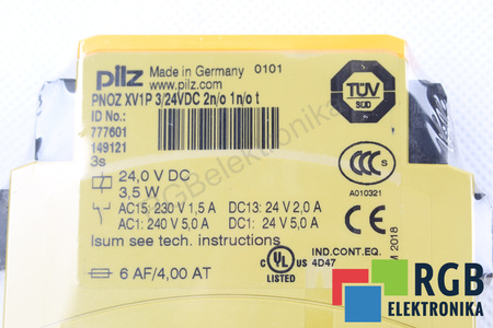 PNOZ XV1P 3/24VDC 2N/O 1N/O T PILZ 777601 RELE DI SICUREZZA