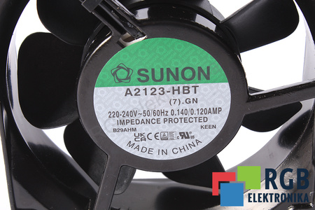 A2123-HBT(7).GN SUNON 120X120X38MM, 230V VENTILATORE