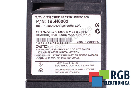 VLT2803PS2B20STR1DBF00A00 DANFOSS VLT2800 195N0003