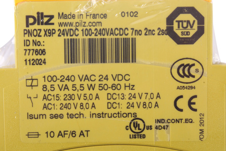 PNOZ X9P 24DC 24-240VACDC 7NO 2NC 2SO PILZ 777606 RELE DI SICUREZZA