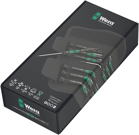 UNIVERSAL 1 ASSORTIMENTO DI GIRAVITE PER L'ELETTRONICA, 12 PEZZI 05073675001 WERA KRAFTFORM MICRO 12 UNIVERSAL 1