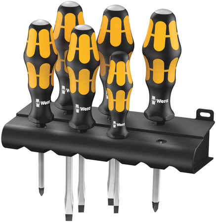 ASSORTIMENTO DI GIRAVITE KRAFTFORM: IL GIRAVITE-SCALPELLO DELLA WERA + SUPPORTO, 6 PEZZI 05018282001 WERA 932/6