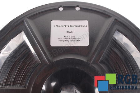 1,75MM PETG FILAMENT 0.5KG BLACK FLASHFORGE DIMENSIONE ESTERNA DELLA BOBINA 180MM, DIMENSIONE INTERNA DELLA BOBINA 50MM, LARGHEZZA DELLA BOBINA 45MM
