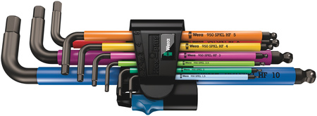 ASSORTIMENTO DI CHIAVI A L, METRICHE, BLACKLASER, CON FUNZIONE DI RITEGNO, 9 PEZZI 05022210001 WERA 950/9 HEX-PLUS MULTICOLOUR HF 1