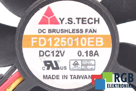 FD125010EB Y.S.TECH 50X50X10MM, 12V, 0.18A VENTILATORE