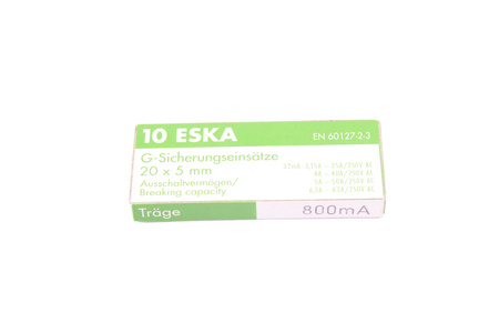 FUSIBILE RITARDATO 522.516 ESKA ZKT-0.8A 250V, 0.8A, 5X20MM, 10PCS