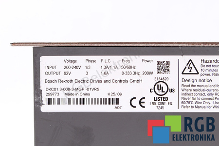 DKC01.3-008-3-MGP-01VRS BOSCH REXROTH R91129973