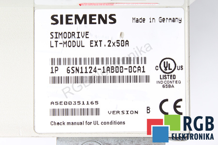 6SN1124-1AB00-0CA1 SIEMENS SIMODRIVE 611 VERSION B LT-MODUL EXT.2X50A