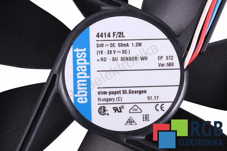 4414 F/2 L EBM PAPST 119X119X25MM, 24V, 0.21A VENTILATORE