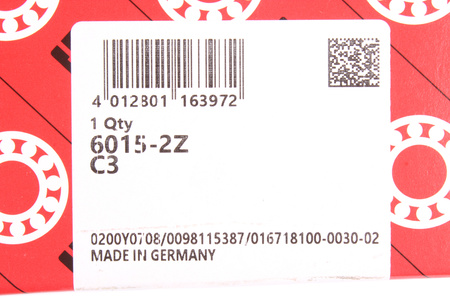 6015-2Z-C3 FAG 75X115X20MM 75X115X20MM 6300RPM, 6900RPM, 42KN, 33.5KN CUSCINETTO