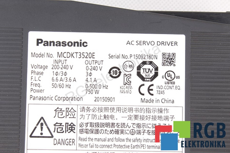 MCDKT3520E PANASONIC AC SERVO DRIVER