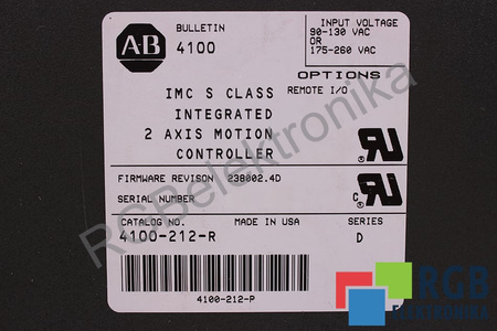 4100-212-R ALLEN BRADLEY SERIES D IMC S CLASS 2 AXIS MOTION