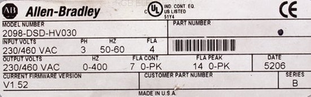 2098-DSD-HV030 ALLEN BRADLEY ULTRA 3000