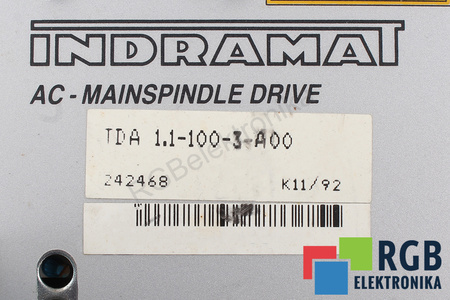 TDA1.1-100-3-A00 INDRAMAT R911242468 AC-MAINSPINDLE DRIVE