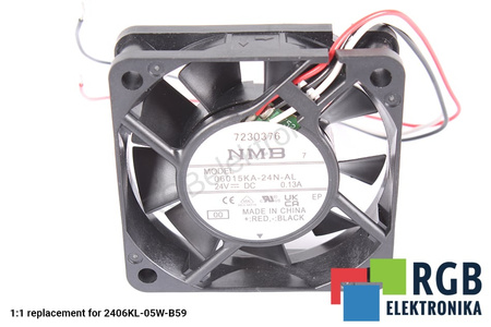 06015KA-24N-AL NMB TECHNOLOGIES RICAMBIO A90L-0001-0506#105 2406KL-05W-B59 60X60X15MM, 24V, 0.13A VENTILATORE