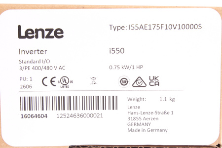 I55AE175F10V10000S LENZE 16064604 I550-C0.75/400-3
