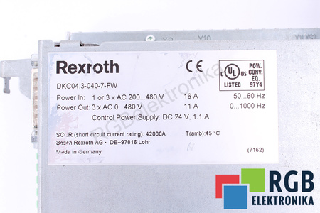 DKC04.3-040-7-FW BOSCH REXROTH FWA-ECODR3-FGP-03V36-MS SENZA COPERTURA