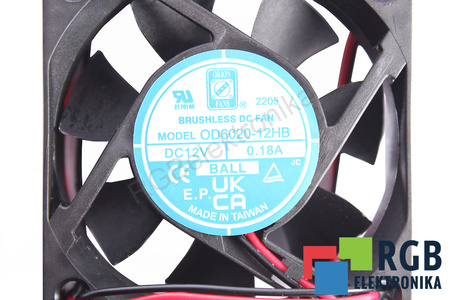 OD6020-12HB ORION 60X60X20MM, 12V, 0.18A VENTILATORE