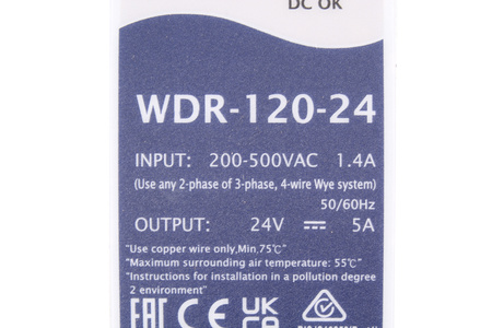 WDR-120-24 MEAN WELL DIN AC/DC ALIMENTATORE
