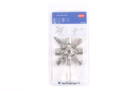 CHIAVI MULTIFUNZIONE PER QUADRI ELETTRICI PER TUTTI I QUADRI STANDARD E SISTEMI DI INTERRUZIONE 001101 KNIPEX 00 11 01 92X85X23MM