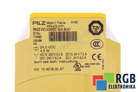 PNOZ XV3 3/24VDC 3N/O 2N/O T PILZ 774542 RELE DI SICUREZZA