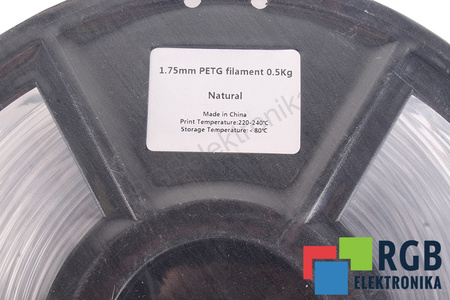 1,75MM PETG FILAMENT 0.5KG NATURAL FLASHFORGE DIMENSIONE ESTERNA DELLA BOBINA 180MM, DIMENSIONE INTERNA DELLA BOBINA 50MM, LARGHEZZA DELLA BOBINA 45MM