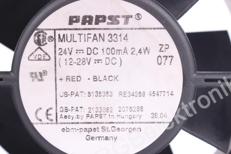MULTIFAN 3314 PAPST 92X92X32, 24V VENTILATORE