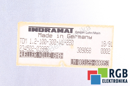 TDM1.2-100-300-W1-220 INDRAMAT AC SERVO CONTROLLER