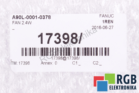 A90L-0001-0378 FANUC 3610KL-05W-B49 92X92X25MM, 24V VENTILATORE