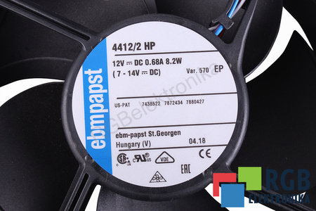 4412/2 HP EBM PAPST 120X120X40MM, 12V, 0.68A VENTILATORE