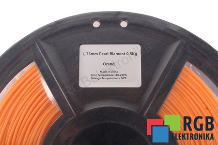 1,75MM PEARL FILAMENT 0.5KG ORANGE FLASHFORGE DIMENSIONE ESTERNA DELLA BOBINA 180MM, DIMENSIONE INTERNA DELLA BOBINA 50MM, LARGHEZZA DELLA BOBINA 45MM